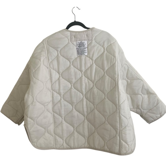 The Frankie Shop Quilted Padded Ripstop Jacket in Ivory M/L - Picture 3 of 12